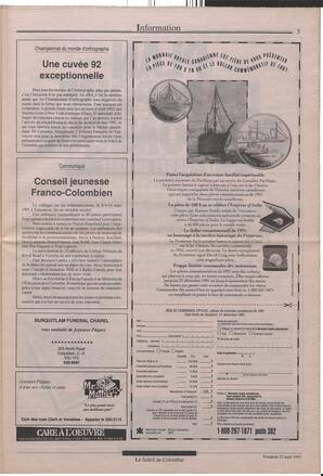 Le Soleil de Colombie, March 22, 1991, page 5