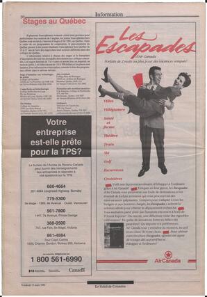 Le Soleil de Colombie, March 15, 1991, page 20