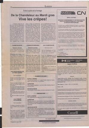 Le Soleil de Colombie, March 1, 1991, page 18