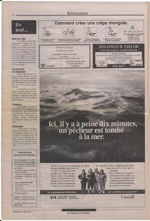 Le Soleil de Colombie, March 1, 1991, page 6