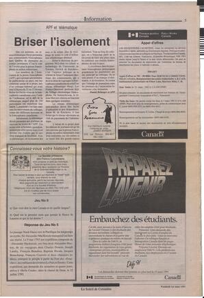 Le Soleil de Colombie, March 1, 1991, page 5