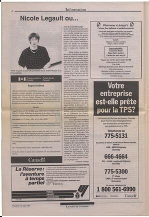 Le Soleil de Colombie, March 1, 1991, page 4