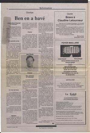 Le Soleil de Colombie, March 1, 1991, page 2