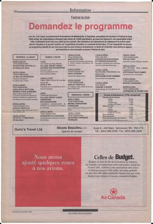 Le Soleil de Colombie, February 22, 1991, page 20