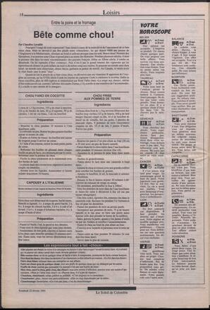 Le Soleil de Colombie, February 22, 1991, page 18