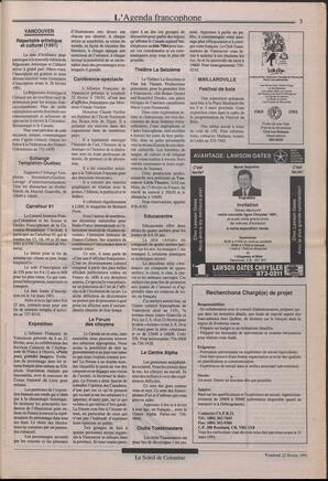 Le Soleil de Colombie, February 22, 1991, page 3