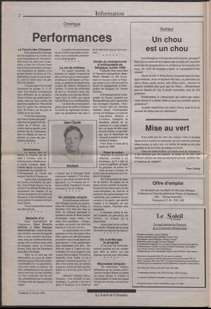 Le Soleil de Colombie, February 22, 1991, page 2