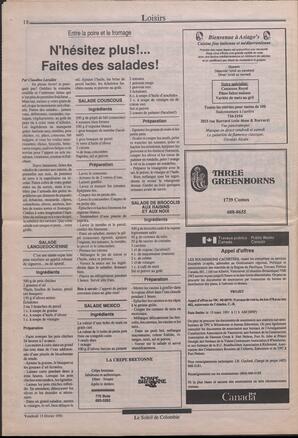 Le Soleil de Colombie, February 15, 1991, page 18