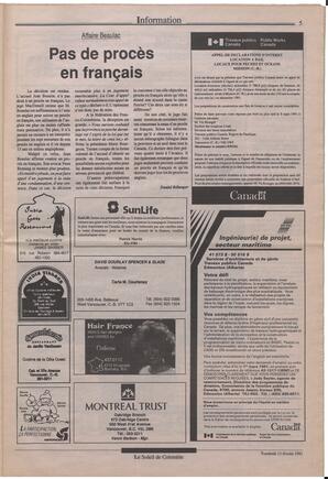 Le Soleil de Colombie, February 15, 1991, page 5