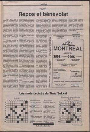 Le Soleil de Colombie, February 8, 1991, page 13