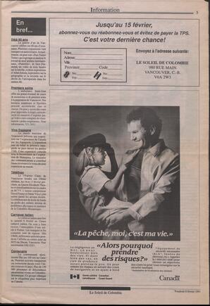 Le Soleil de Colombie, February 8, 1991, page 5