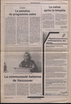 Le Soleil de Colombie, February 8, 1991, page 4