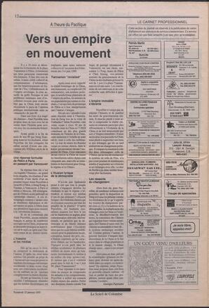 Le Soleil de Colombie, January 25, 1991, page 12