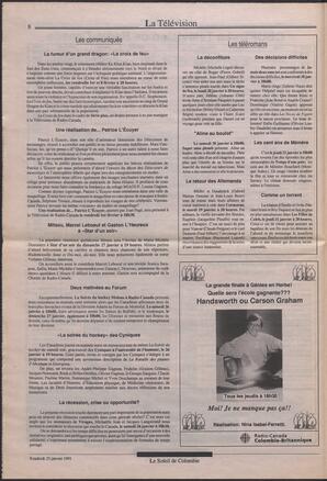 Le Soleil de Colombie, January 25, 1991, page 8