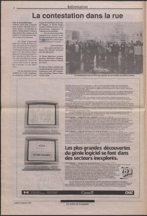 Le Soleil de Colombie, January 25, 1991, page 4
