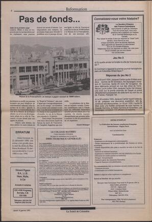 Le Soleil de Colombie, January 18, 1991, page 4