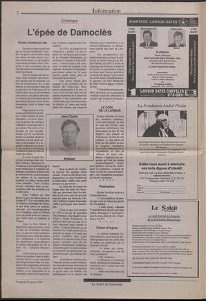 Le Soleil de Colombie, January 18, 1991, page 2