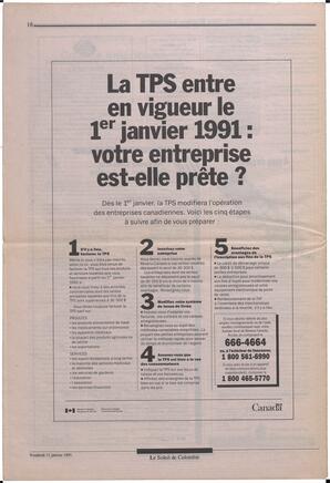 Le Soleil de Colombie, January 11, 1991, page 16