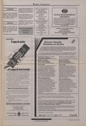 Le Soleil de Colombie, January 11, 1991, page 15
