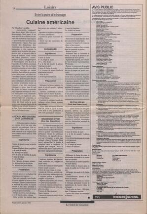 Le Soleil de Colombie, January 11, 1991, page 14
