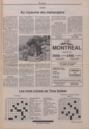 Le Soleil de Colombie, January 11, 1991, page 13