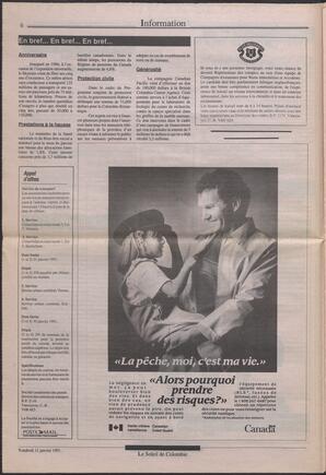 Le Soleil de Colombie, January 11, 1991, page 6