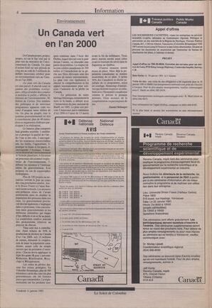 Le Soleil de Colombie, January 11, 1991, page 4
