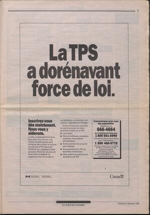 Le Soleil de Colombie, December 21, 1990, page 5
