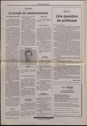 Le Soleil de Colombie, December 21, 1990, page 2