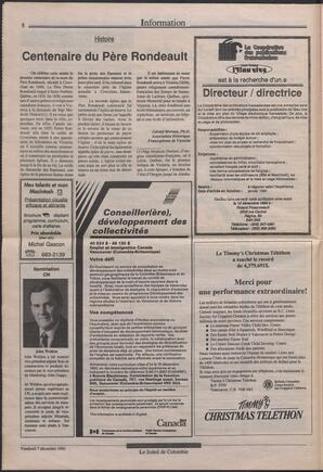 Le Soleil de Colombie, December 7, 1990, page 8