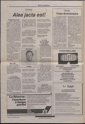 Le Soleil de Colombie, December 7, 1990, page 2