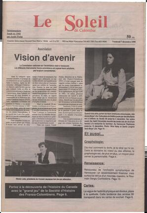 Le Soleil de Colombie, December 7, 1990, page 1