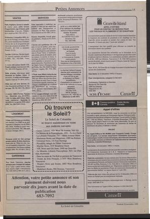 Le Soleil de Colombie, November 30, 1990, page 15