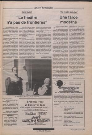 Le Soleil de Colombie, November 30, 1990, page 11