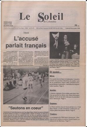 Le Soleil de Colombie, November 30, 1990, page 1