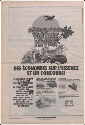 Le Soleil de Colombie, November 23, 1990, page 20