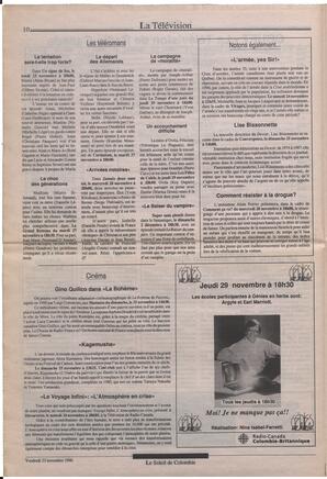 Le Soleil de Colombie, November 23, 1990, page 10