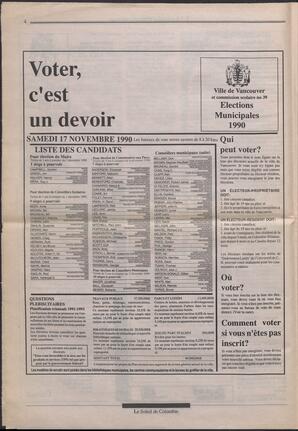 Le Soleil de Colombie, November 16, 1990, page 4