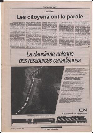 Le Soleil de Colombie, November 9, 1990, page 20