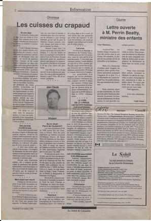 Le Soleil de Colombie, November 9, 1990, page 2