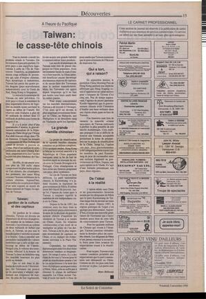 Le Soleil de Colombie, November 2, 1990, page 15