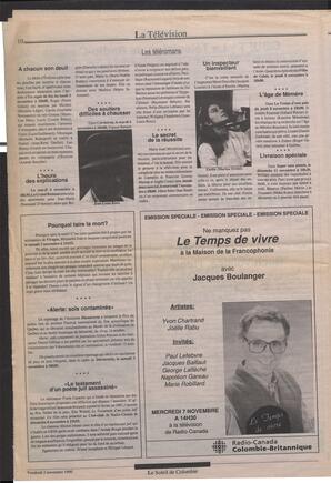 Le Soleil de Colombie, November 2, 1990, page 10