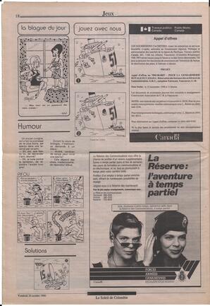 Le Soleil de Colombie, October 26, 1990, page 18