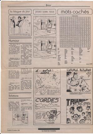Le Soleil de Colombie, October 19, 1990, page 18