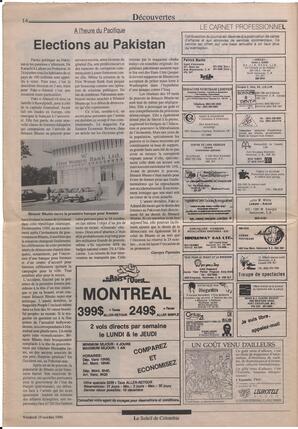 Le Soleil de Colombie, October 19, 1990, page 14