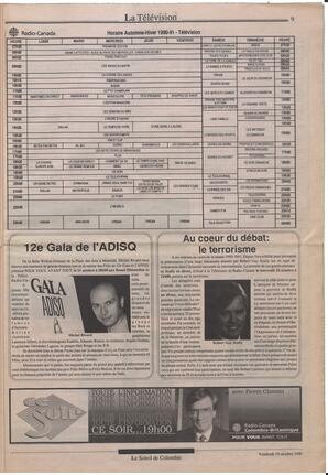 Le Soleil de Colombie, October 19, 1990, page 9
