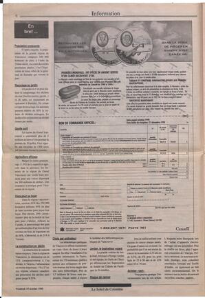 Le Soleil de Colombie, October 19, 1990, page 6