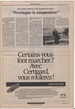 Le Soleil de Colombie, October 12, 1990, page 5