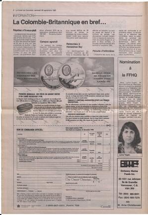 Le Soleil de Colombie, September 28, 1990, page 8
