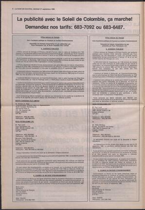 Le Soleil de Colombie, September 21, 1990, page 6